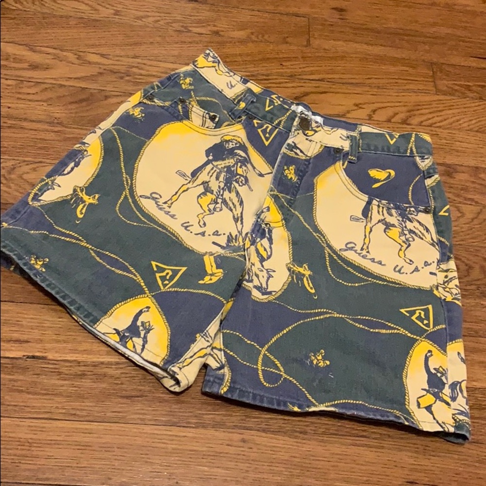 Vintage button fly guess shorts
